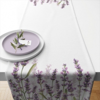 桌布棉 -  40x150 cm Lavender Shades White