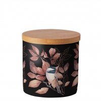 Storage tin small - Storage jar small Lovely chickadee black