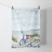 Paño de cocina - Kitchen towel Bike at the beach