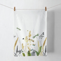 Ręcznik kuchenny - Kitchen towel Ornamental flowers white