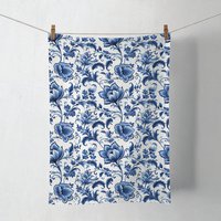 Küchen-Handtuch - Delft Blue florals
