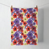 Kitchen towel - Colourful flowers lila