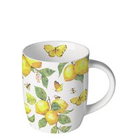 Porcelain mug 0.2 L - Fresh lemons white