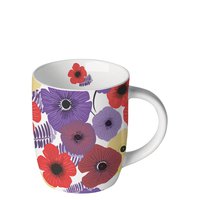 Porcelain mug 0.2 L - Colourful flowers lila