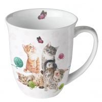 Porcelain Cup -  Playing Kitten