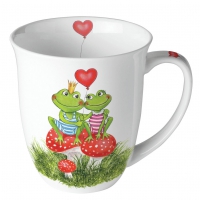 Tasse en porcelaine -  Frogs in love