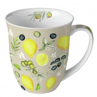 Tasse en porcelaine -  Olives and lemon