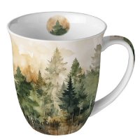 Porzellan-Becher 0,4 L -  Evergreen trees