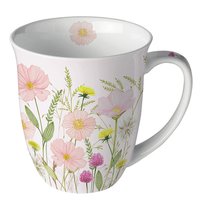 Porcelain mug 0.4 L -  Pastel flowers pink