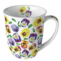 Porcelain mug 0.4 L -  Lots of pansies