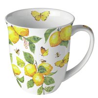 Porcelain mug 0.4 L -  Fresh lemons white