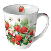 Porcelain mug 0.4 L -  Juicy strawberries