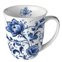 Porcelain mug 0.4 L -  Delft Blue florals