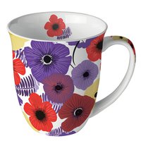 Porcelain mug 0.4 L -  Colourful flowers lila