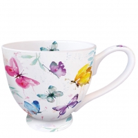 Taza de porcelana -  Butterfly Collection White