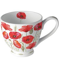 Porcelain Cup - Mug 0.45 L Poppy all over white