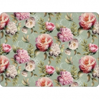 manteles individuales -   Peonies composition green