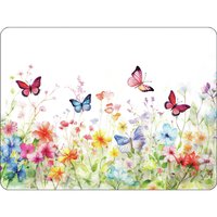 Tischsets -  Butterflies in field white