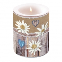 decorative candle - Edelweiss On Wood
