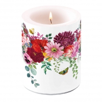 decorative candle - Flower Border White