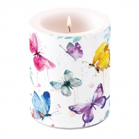 装饰蜡烛 - Butterfly Collection White