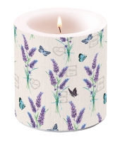 Decorative candle small - Lavender With Love Cream