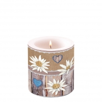Decorative candle small - Edelweiss On Wood