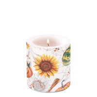 Candela decorativa piccola - Candle small Pumpkins & sunflowers