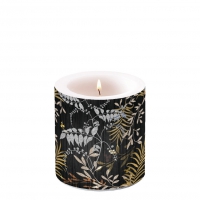 Декоративная свеча маленькая - Candle small Luxury leaves black