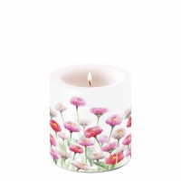 Decorative candle small - Painted Bellis