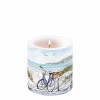 Decoratieve kaars klein - Candle small Bike at the beach