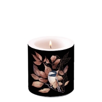 Candela decorativa piccola - Candle small Lovely chickadee black