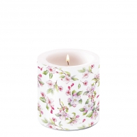 Candela decorativa piccola - Candle small Spring blossom white