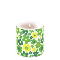 装饰蜡烛小 - Flower power green