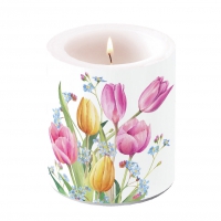 Świeca dekoracyjna średnia - Candle medium Tulips bouquet
