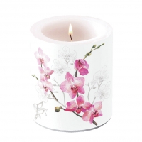 Dekorkerze mittel - Candle medium Orchid