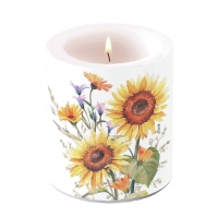 Candela decorativa media - Candle medium Sunflowers