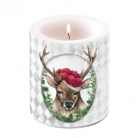 Candela decorativa media - Candle Medium Deer In Frame