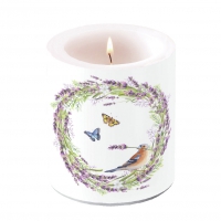 Decoratieve kaars medium - Candle medium Chaffinch white