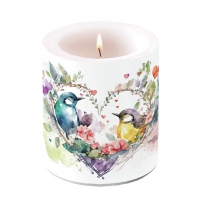 Dekorkerze mittel - Candle medium Loving birds