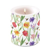 Dekorkerze mittel - Flowers in spring