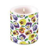 Decorative candle medium - Lots of pansies
