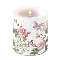 Decorative candle medium - Amelia white