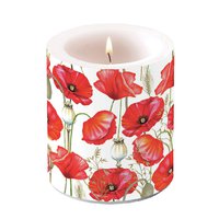 中号装饰蜡烛 - Poppy all over white