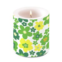 中号装饰蜡烛 - Flower power green