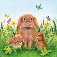 Napkins 25x25 cm - Rabbit Family 
