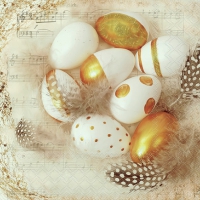 Napkins 33x33 cm - Golden Eggs 