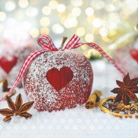 Napkins 25x25 cm - Heart on apple