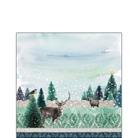 Napkins 25x25 cm - Deer Winterscene 