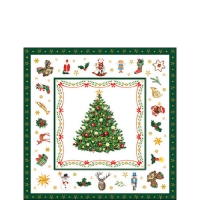 餐巾25x25厘米 - Christmas Evergreen White 